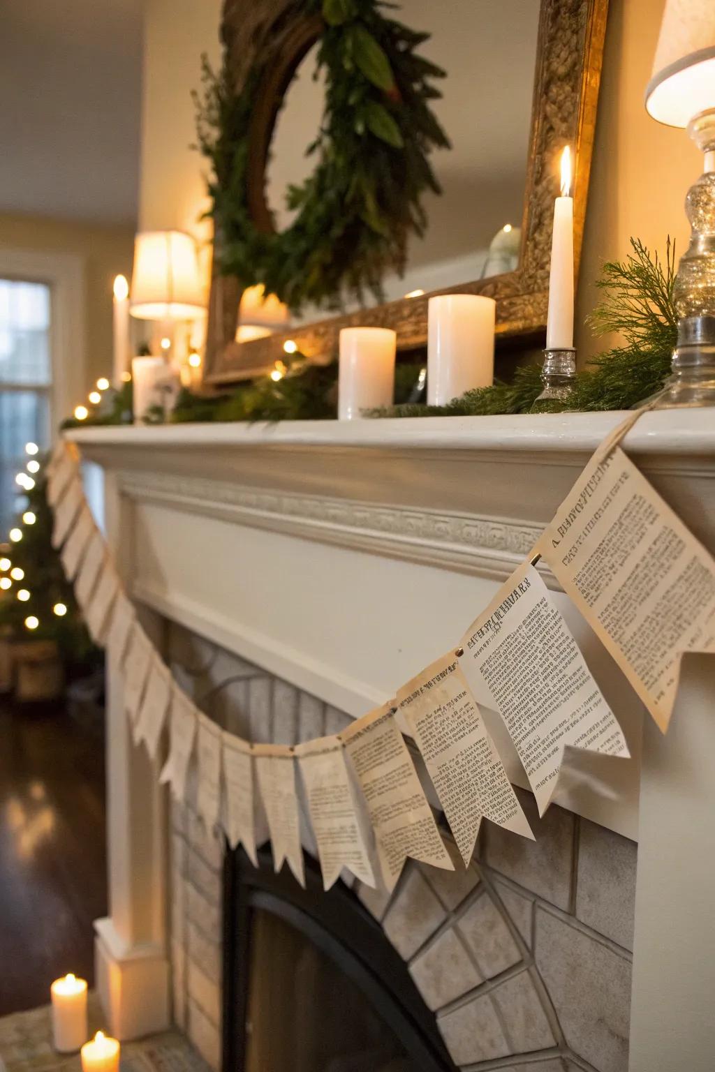 Charming book page garland for decor
