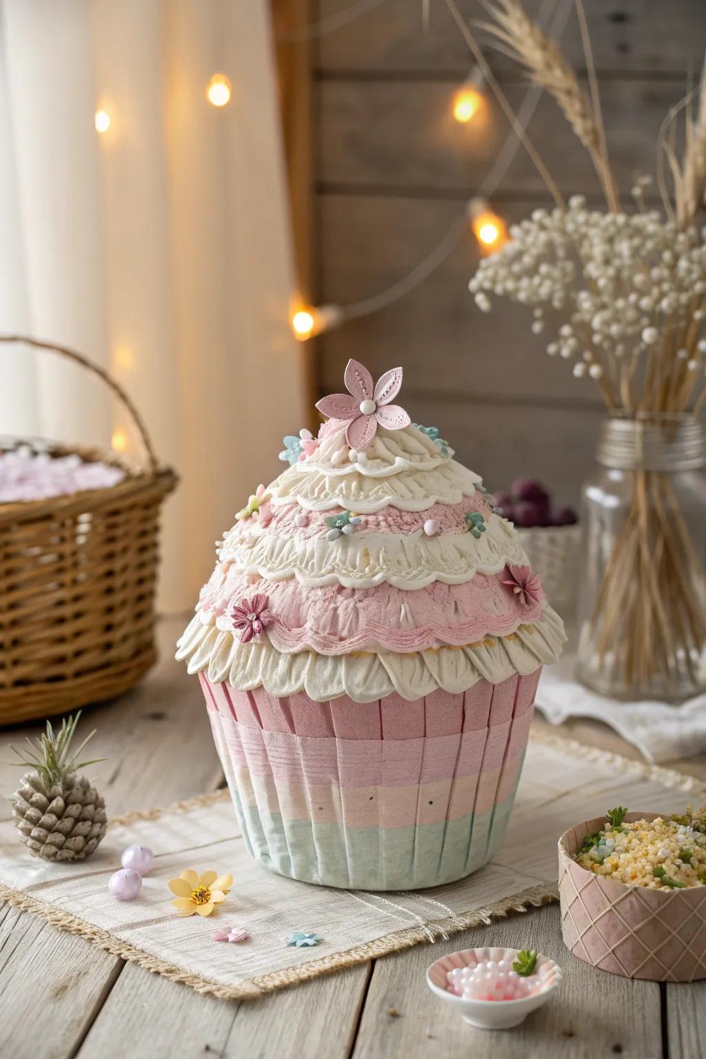 Sweeten the celebration with this charming cupcake pinata, where dessert meets artistry!