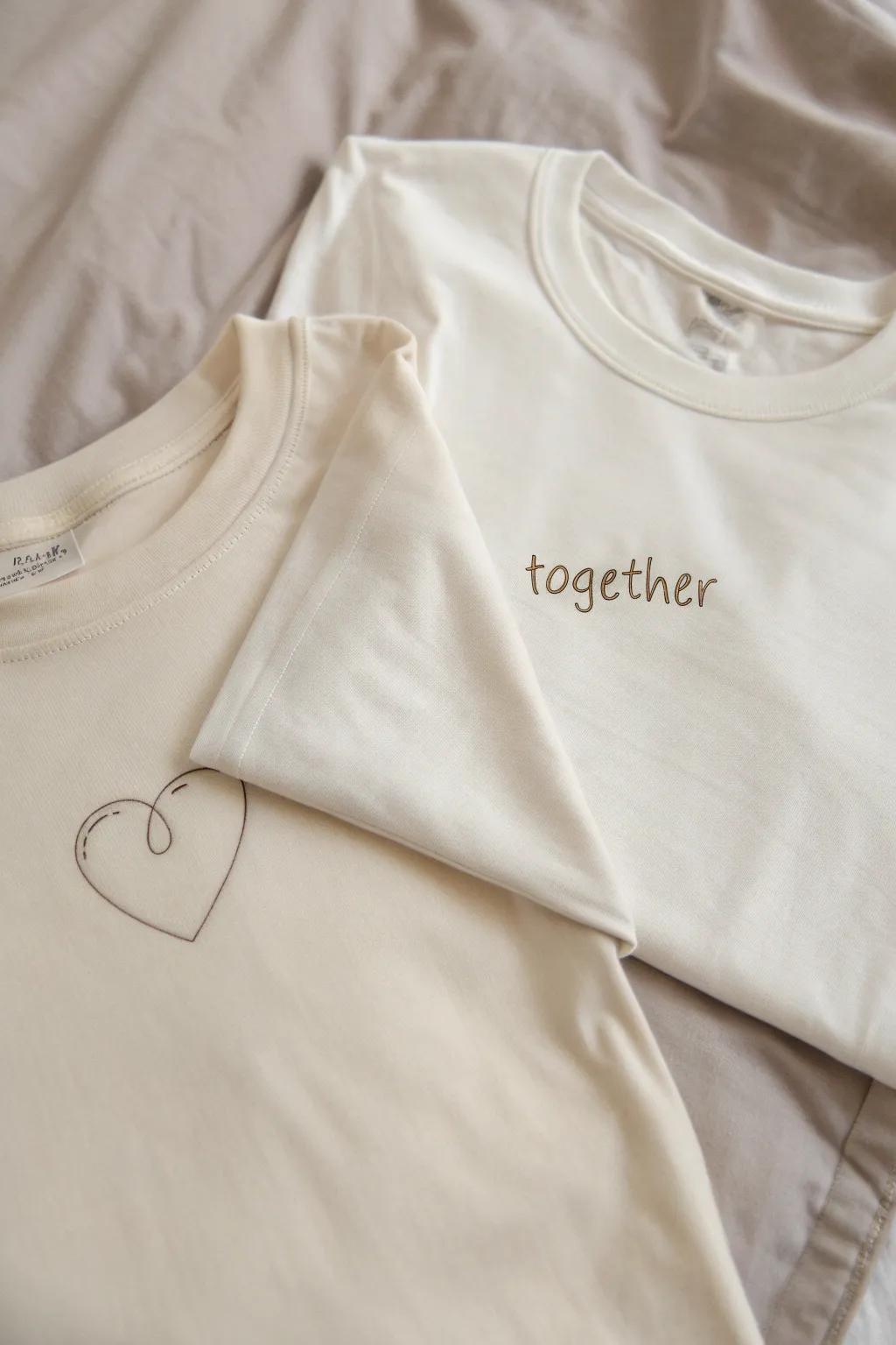 Embrace the beauty of simplicity with these minimalist couple t-shirts, where elegance meets personal meaning.