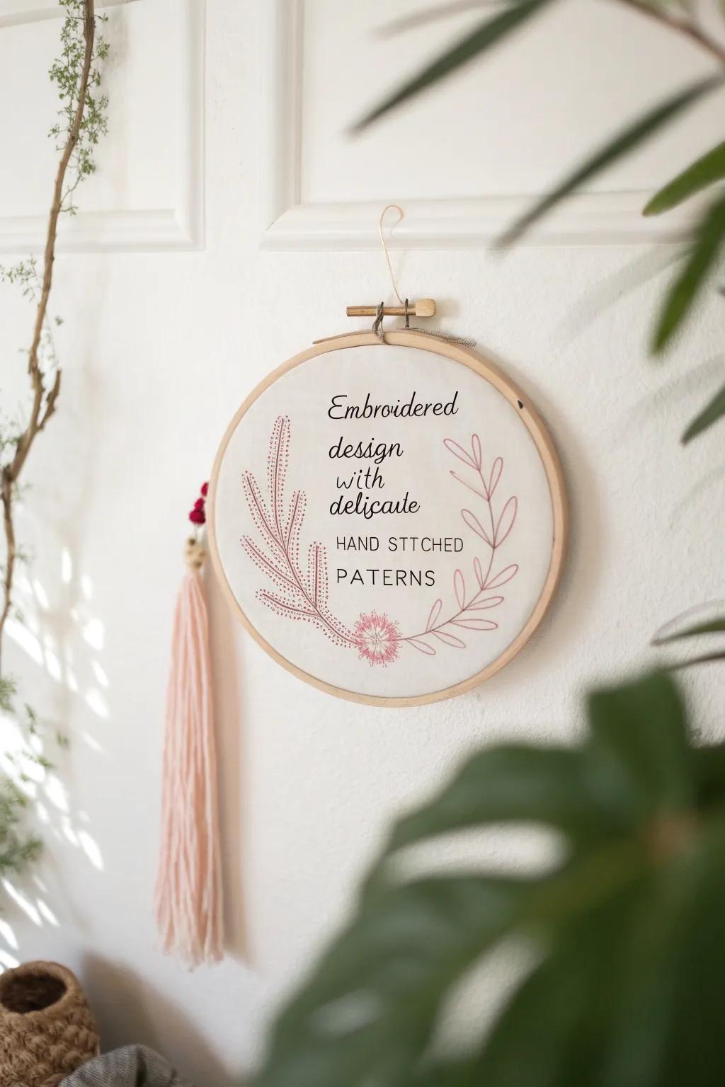 Embrace simplicity and creativity with personalized embroidery hoop art that speaks to your soul.