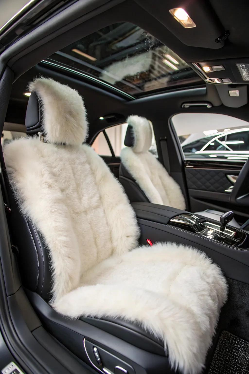 Step into luxury with a faux fur headliner that transforms your ride into a rockstar's haven.