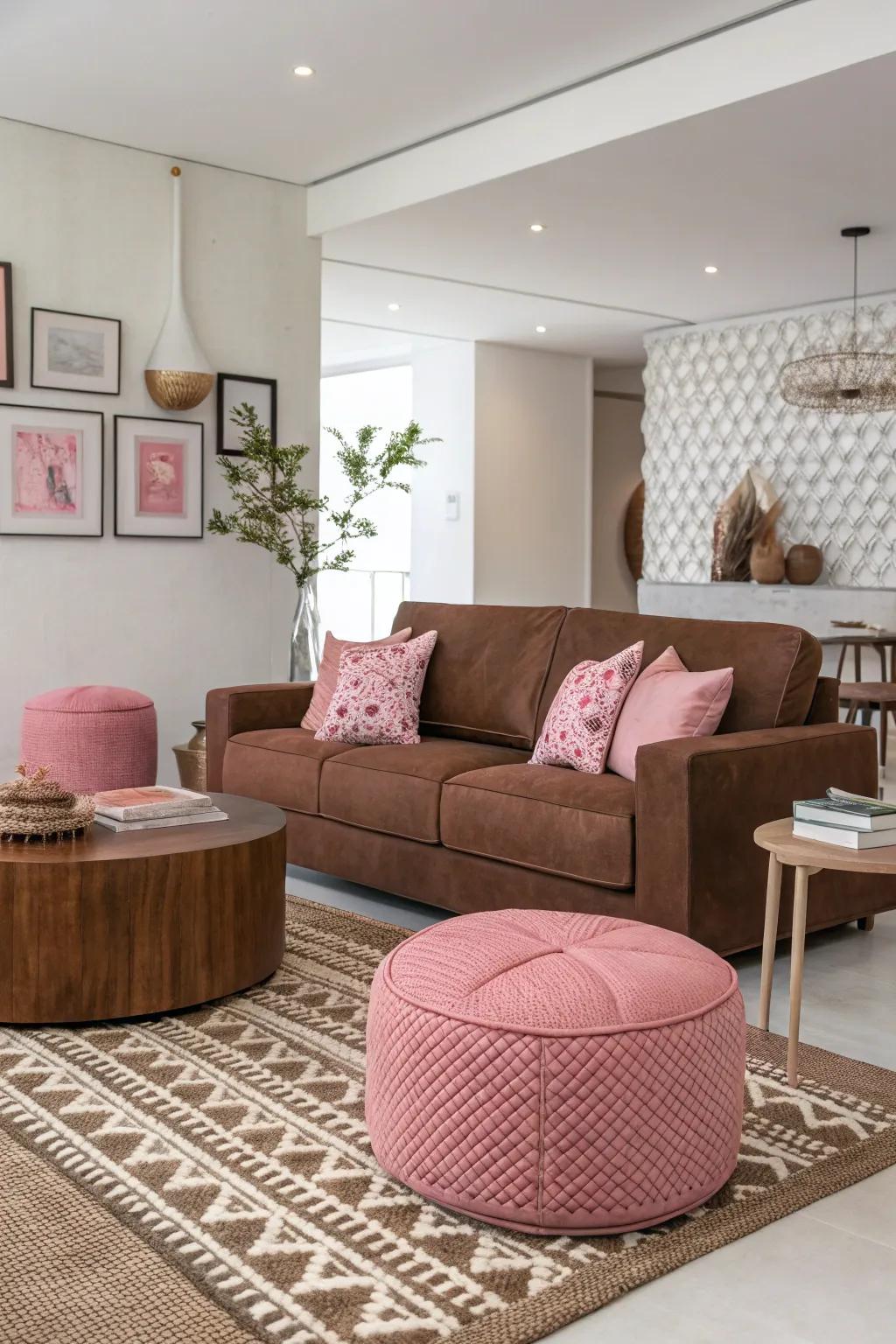 A sophisticated monochromatic living room scheme.