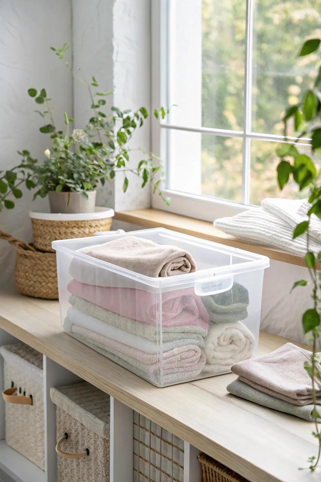 Unlock the beauty of organization with transparent storage—where simplicity meets style.
