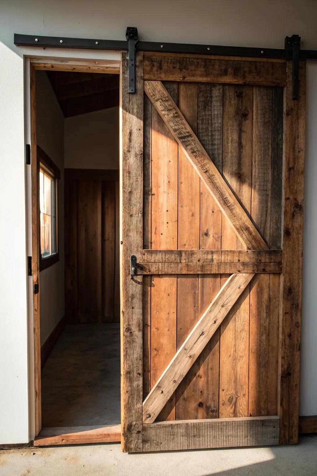 Bring history into your home with a stunning reclaimed wood barn door.