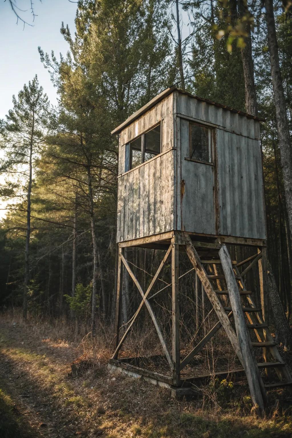 Transform salvaged metal into a durable deer blind that stands the test of time.