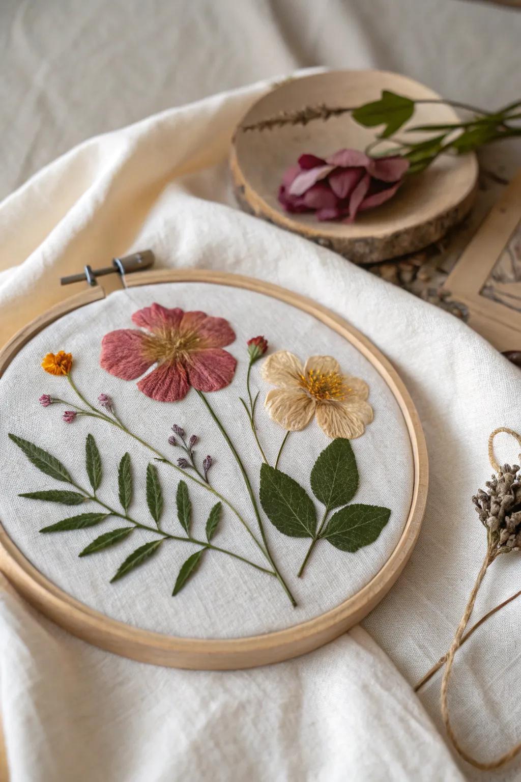 Embrace nature's artistry with floral pounding—a perfect blend of minimalism and boho charm.