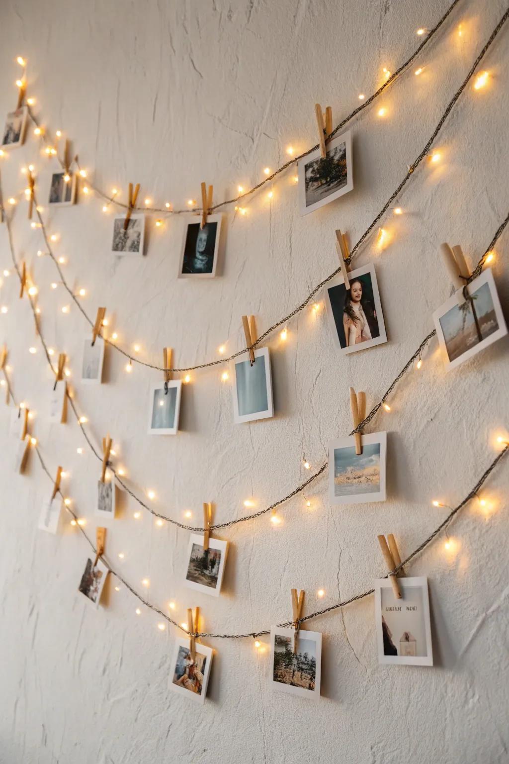 Illuminate your memories with this charming DIY photo display, perfect for adding a personal touch to any space.