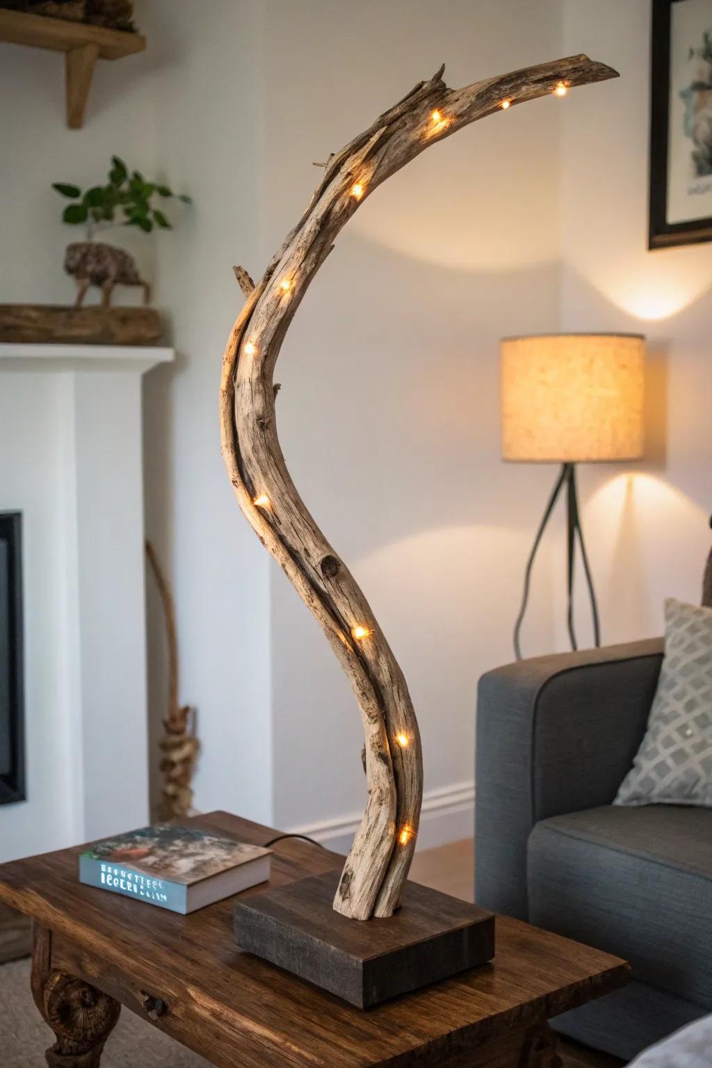 Bring nature indoors with this stunning driftwood LED lamp, a perfect blend of rustic charm and modern design.