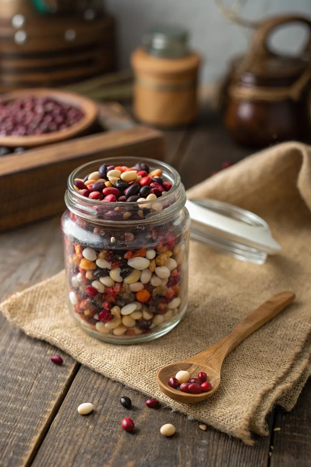 Spice up your adventures with this DIY Spicy Bean Mix – the perfect protein-packed companion for every explorer.