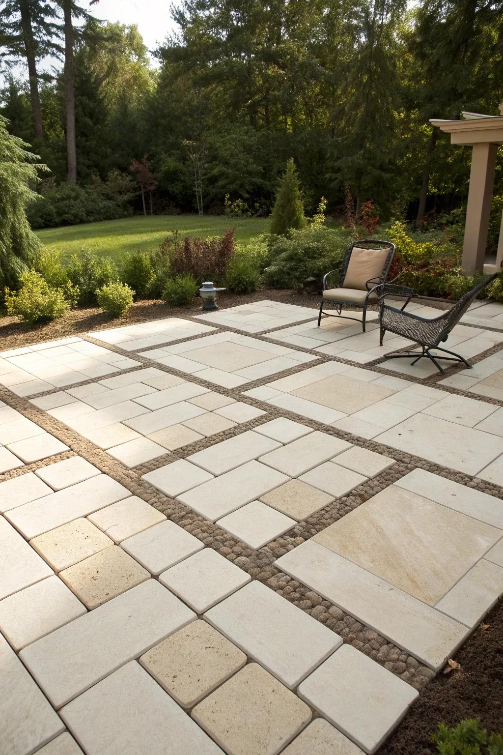 Embrace simplicity with an open and airy paver patio design, where minimalism meets elegance.