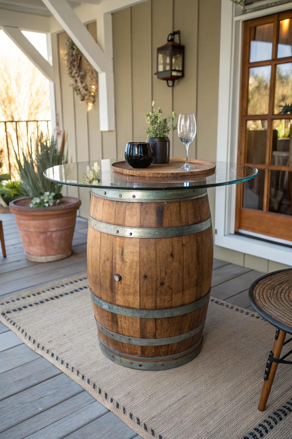 Elevate your porch with a touch of vineyard elegance: the perfect blend of rustic charm and modern design.