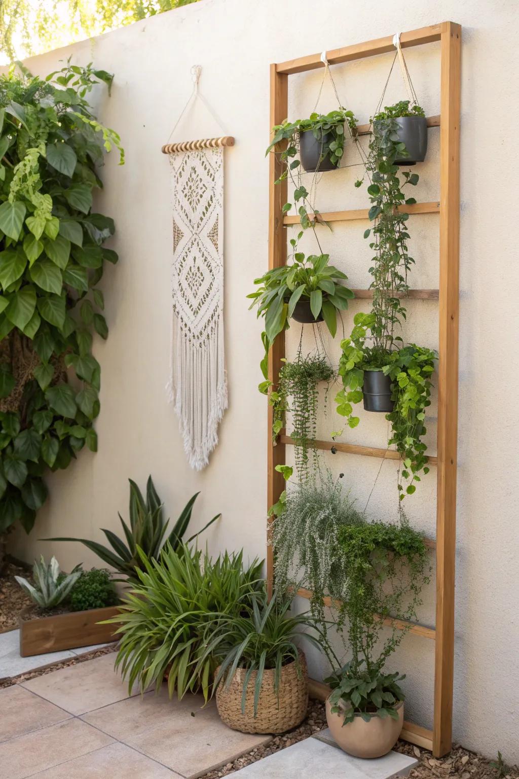 Transform your space with a chic and functional vertical garden privacy screen, a perfect blend of minimalist design and natural beauty.