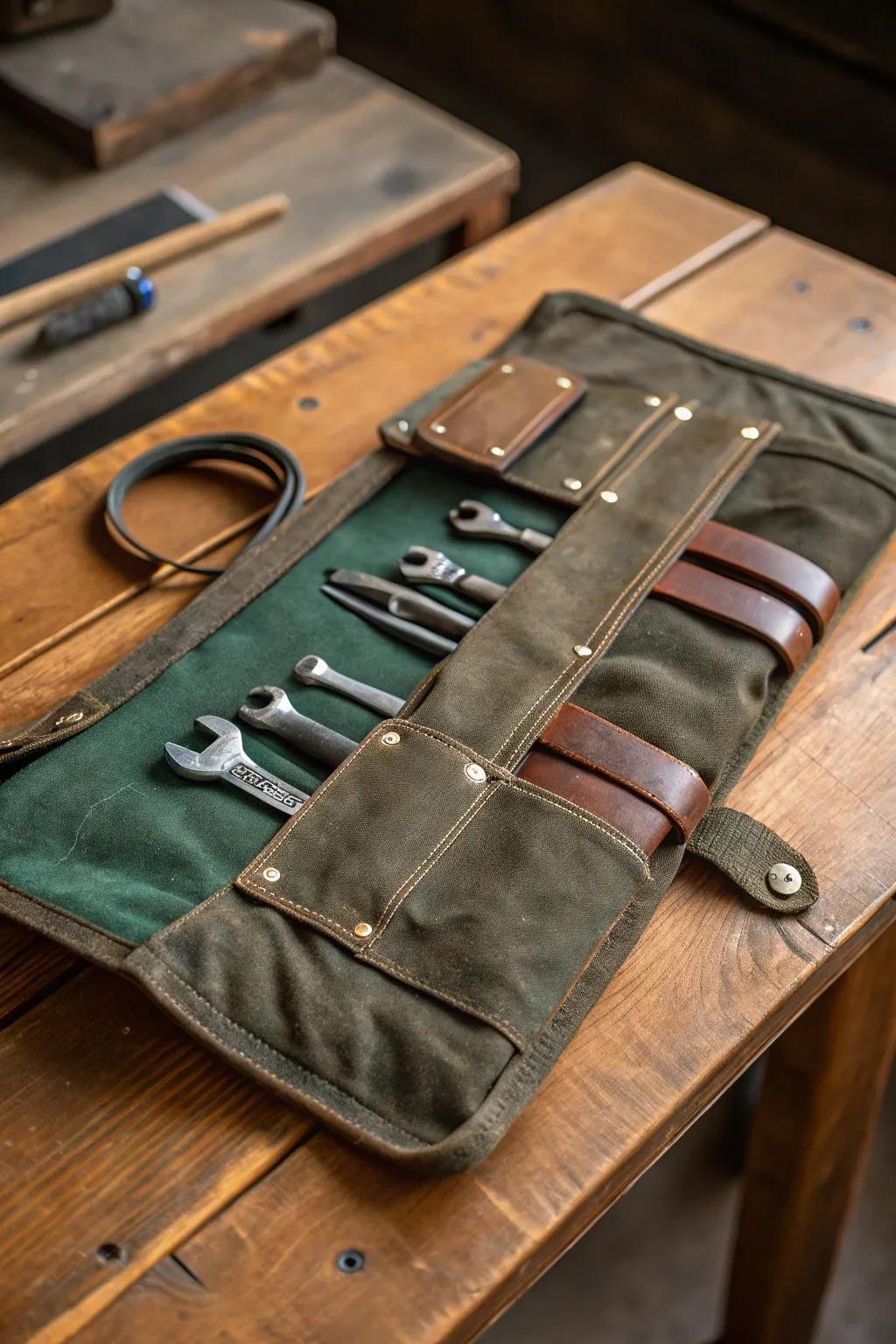 Keep your tools secure and stylish with this handcrafted DIY tool roll.