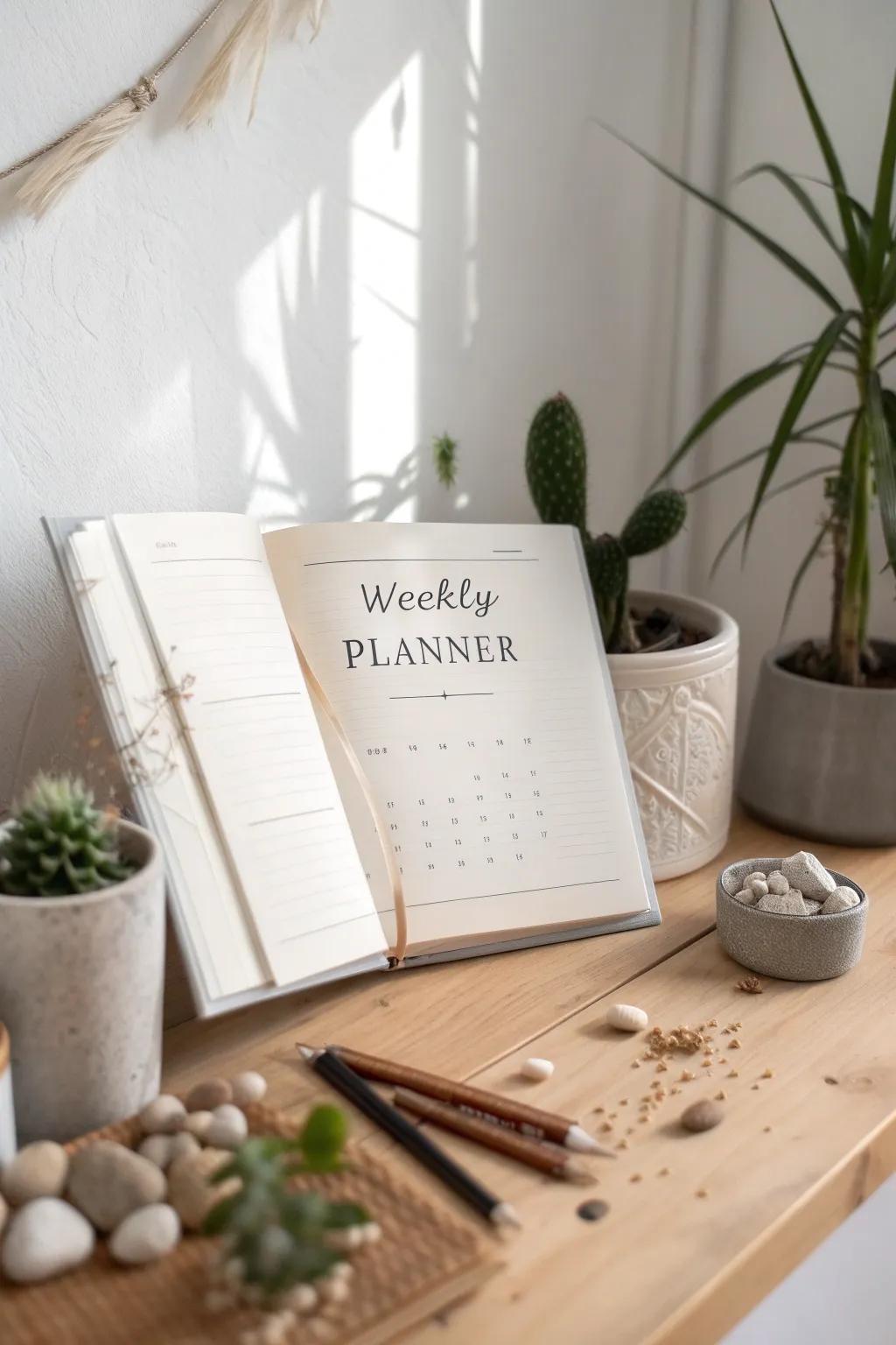 Find your inspiration each week with a touch of elegance and simplicity. 🌿✨ #WeeklyPlanner #ScandiBoho #Inspiration