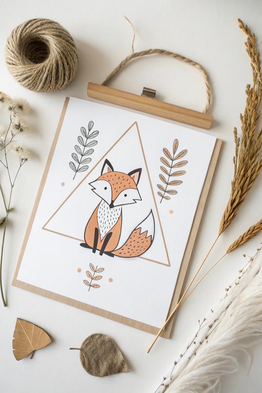 Capture the charm of simplicity with this Friendly Fox drawing idea.