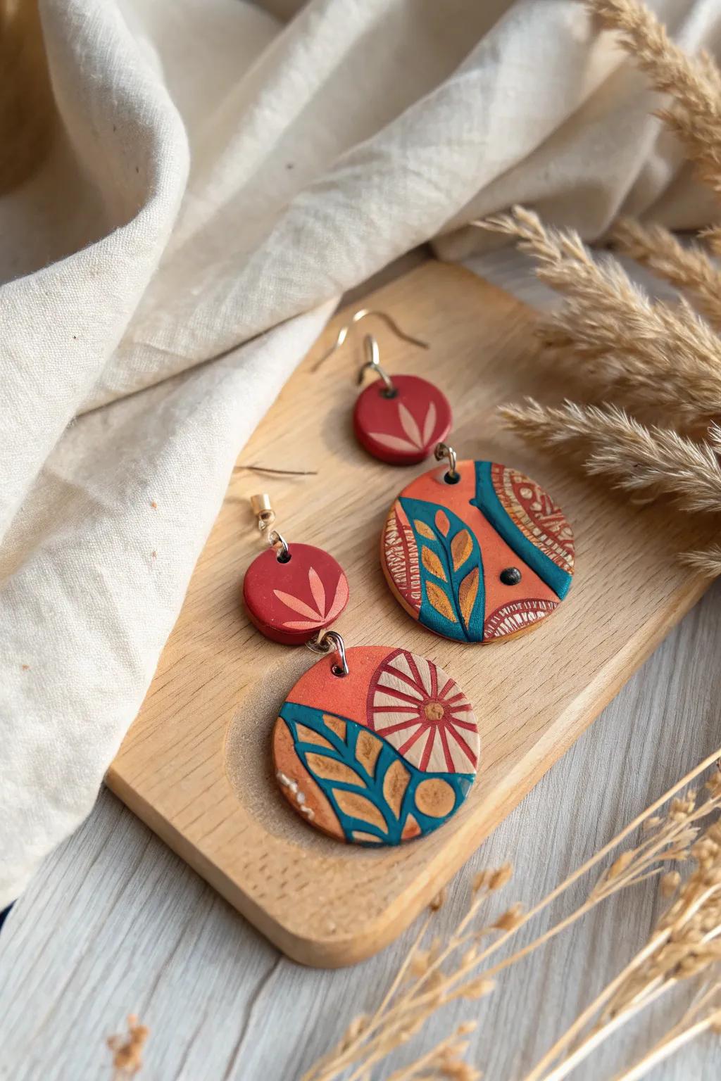 Discover the art of personal expression with handcrafted clay earrings that speak volumes in color and design.