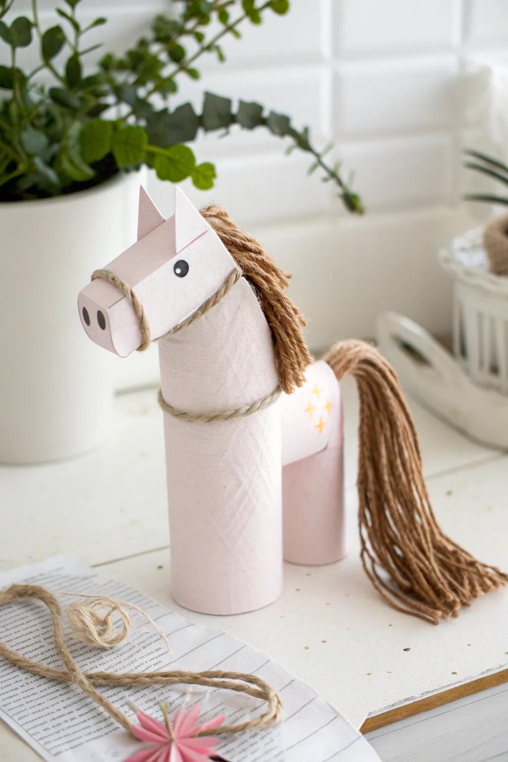 Transform everyday items into charming playtime companions with these adorable toilet roll horses!