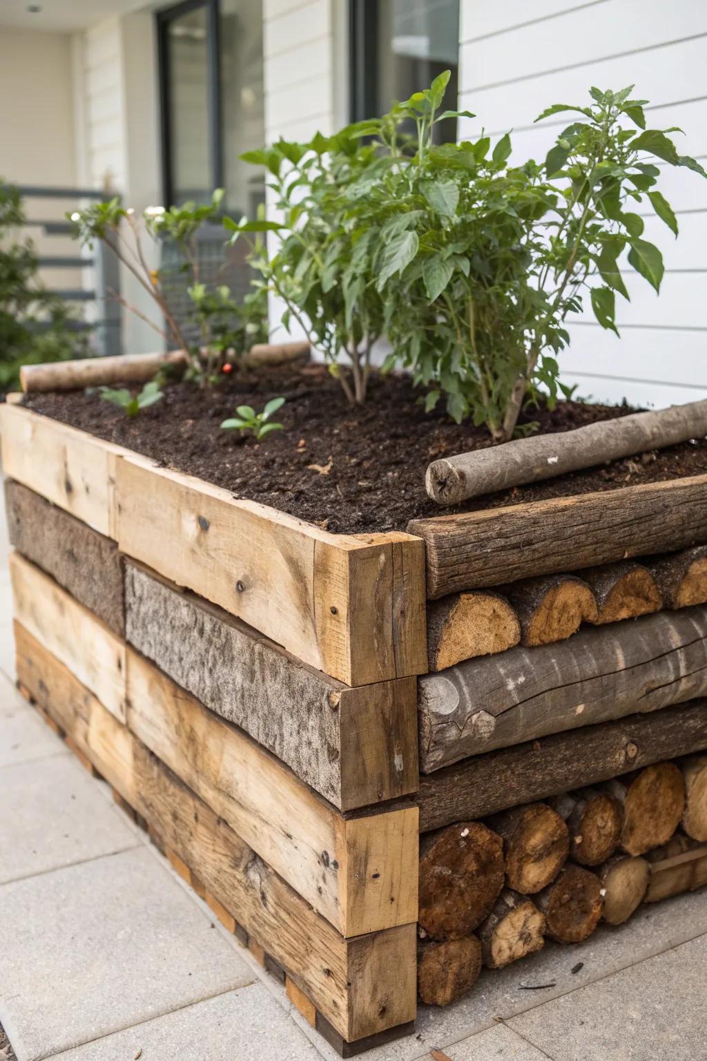 Elevate your gardening game with a Hugelkultur Pallet Bed—sustainable, stylish, and effortlessly enriching.