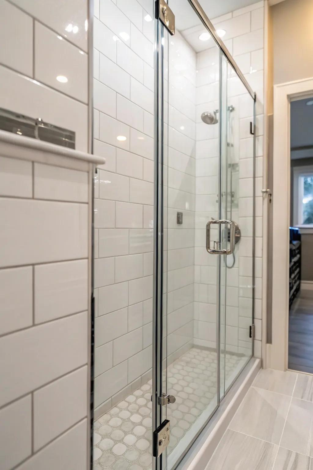 Non-porous materials keep showers looking fresh and clean.