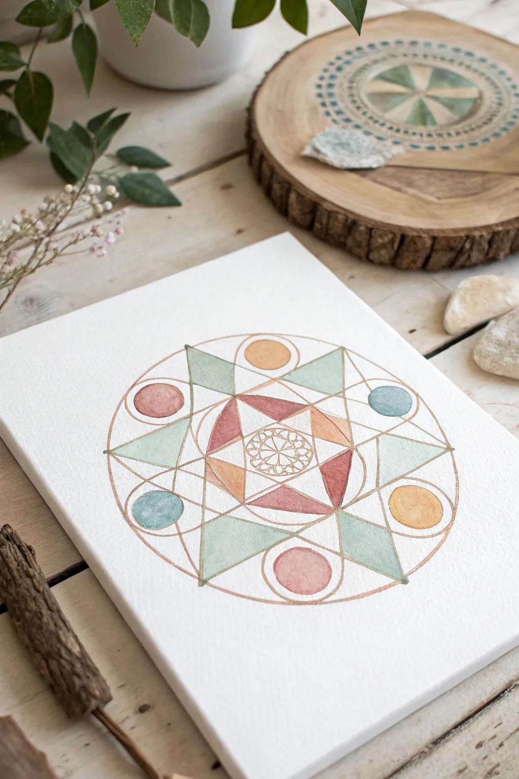 Discover the art of simplicity with modern geometric watercolors.