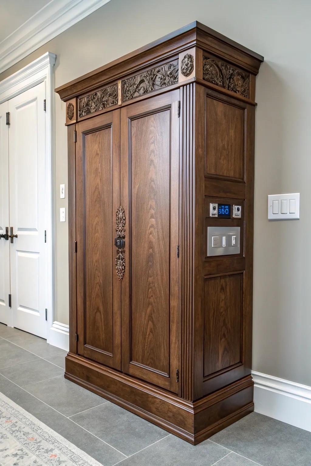 Transform your space with a sleek custom cabinet that hides your electrical panel in style.