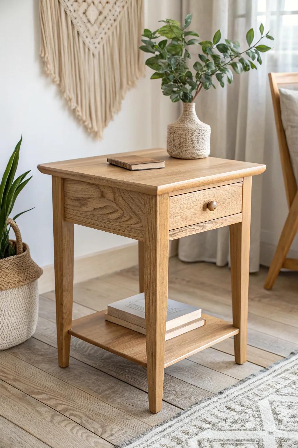 Elevate your space with a beautifully crafted end table, where functionality meets minimalist elegance.