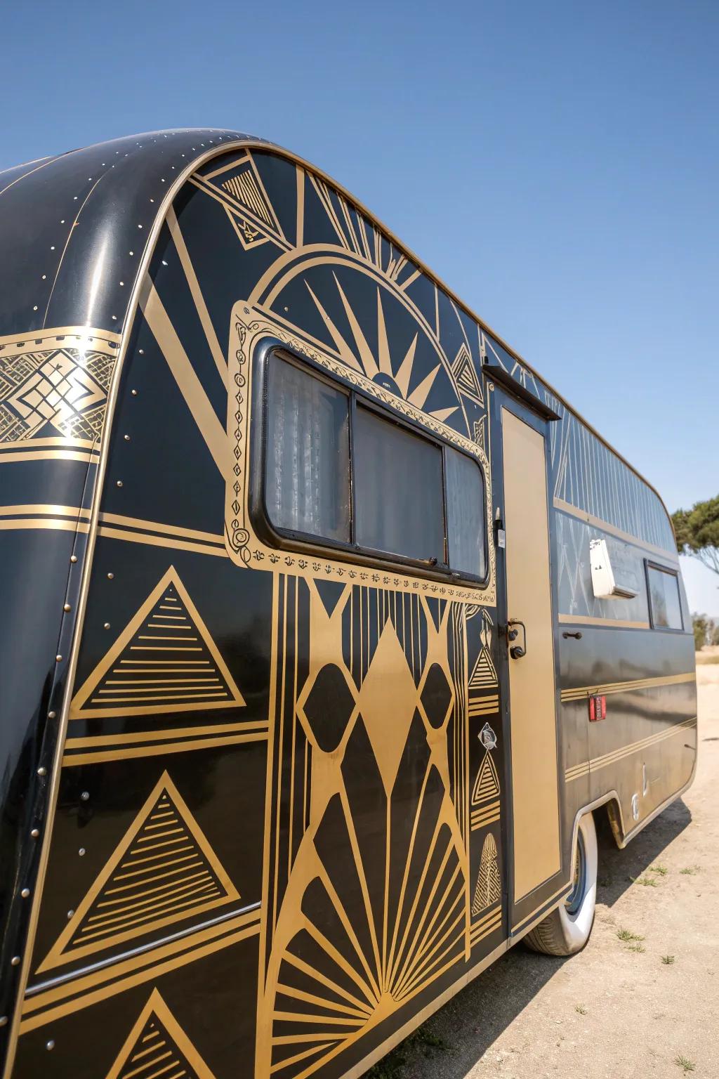 Transform your camper into a rolling masterpiece with Art Deco elegance.