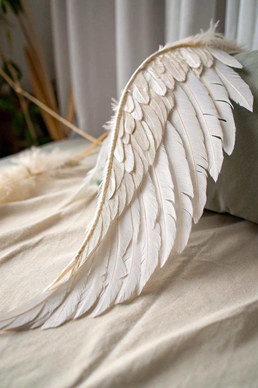 Embrace the art of imperfection with this beautifully crafted broken wing effect.