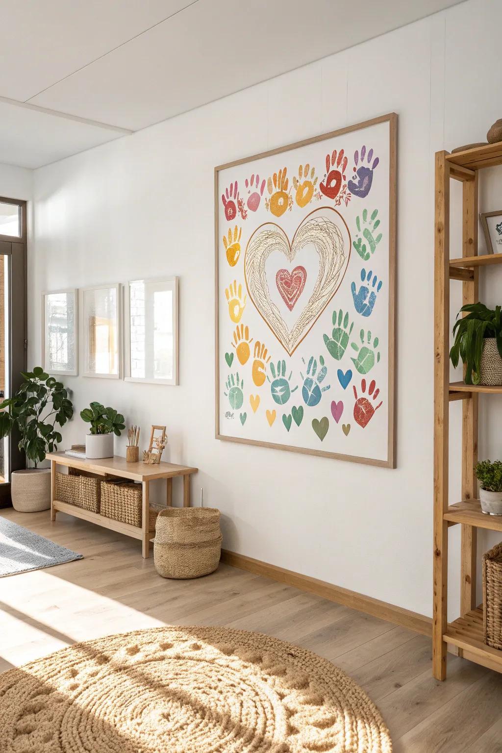 Creating memories, one handprint at a time. Celebrate family love with art. 🎨❤️ #FamilyValentine #CreativeTogether