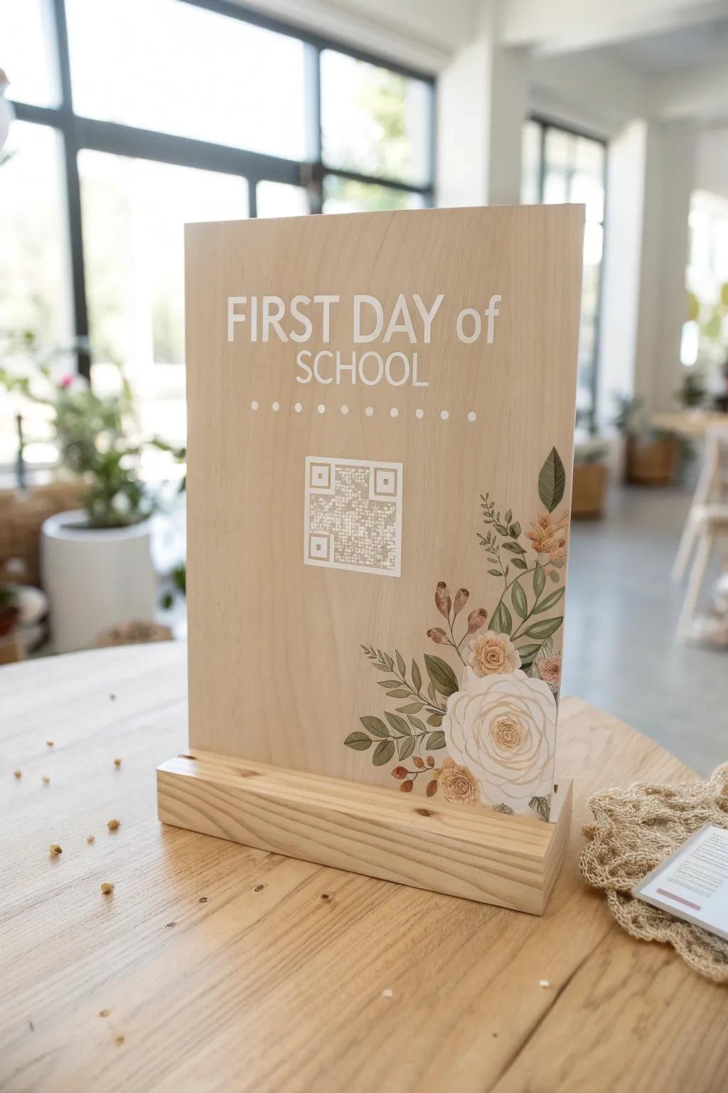 Capture the moment: A QR code time capsule for a memorable first day of school.