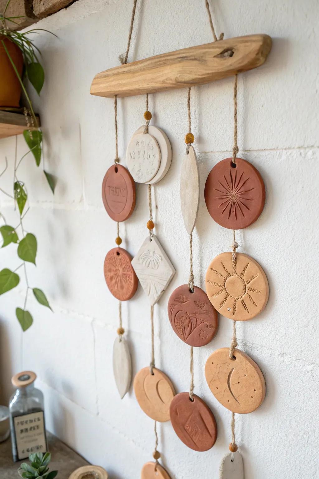 Embrace the beauty of handcrafted clay wall art that combines simplicity and elegance. Perfect for a minimalist yet boho-inspired home!