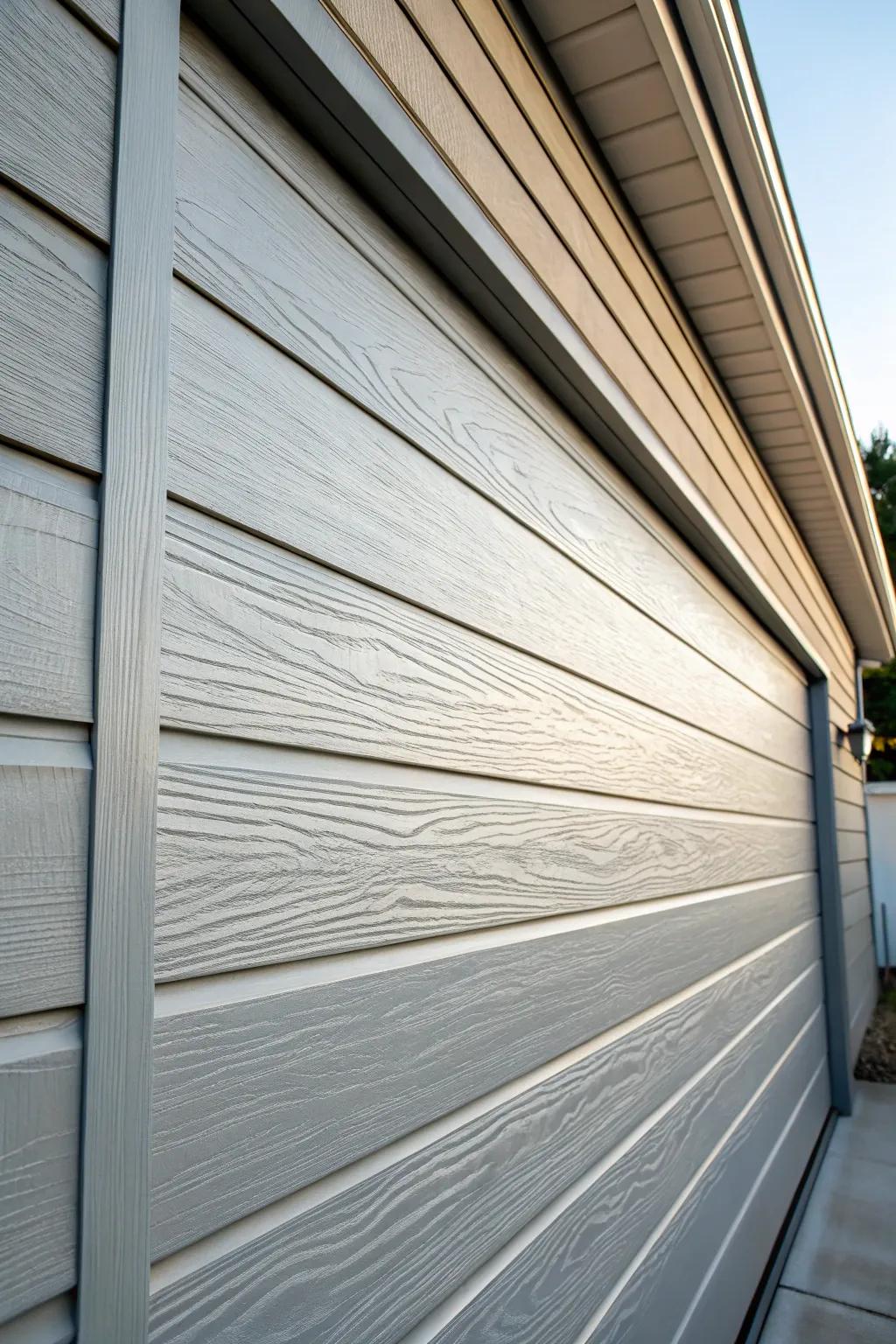 Elevate your garage with the timeless elegance and resilience of fiber cement siding.