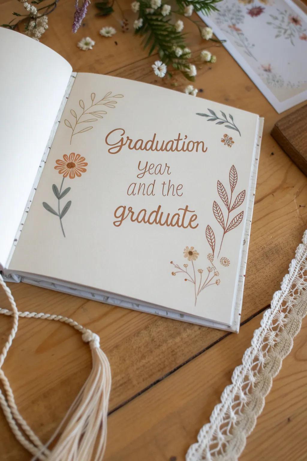 Capture the essence of the moment with a personalized touch: a graduation scrapbook page that speaks from the heart.