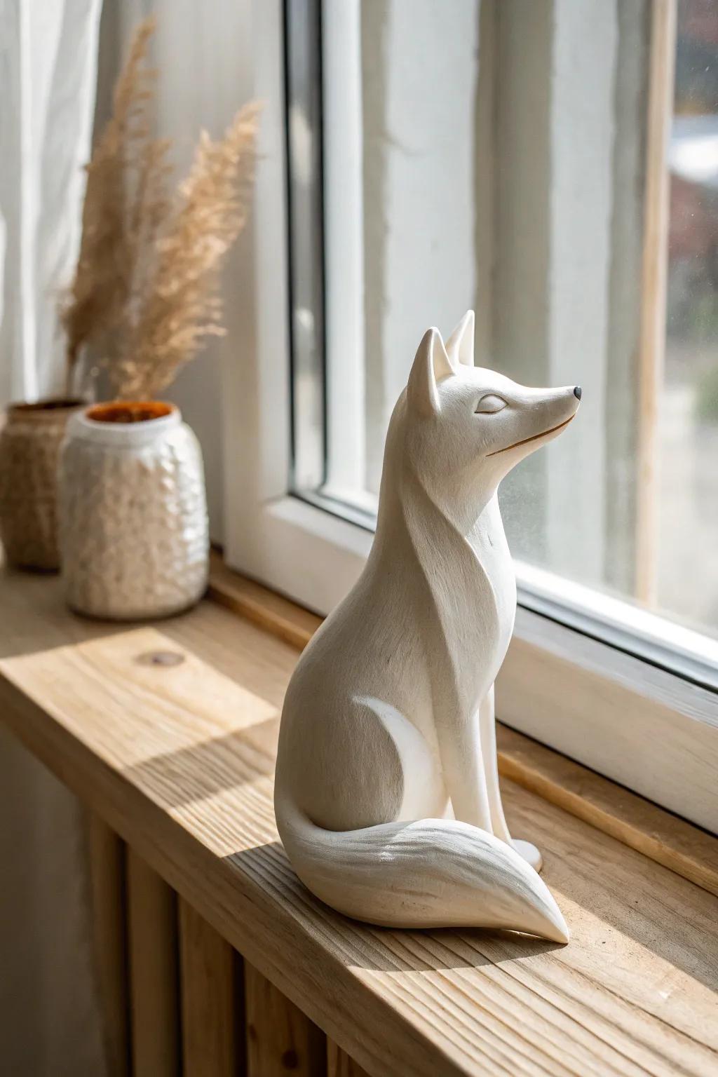 Charming Minimalist Fox: A perfect blend of Scandinavian elegance and Boho charm for your shelf.