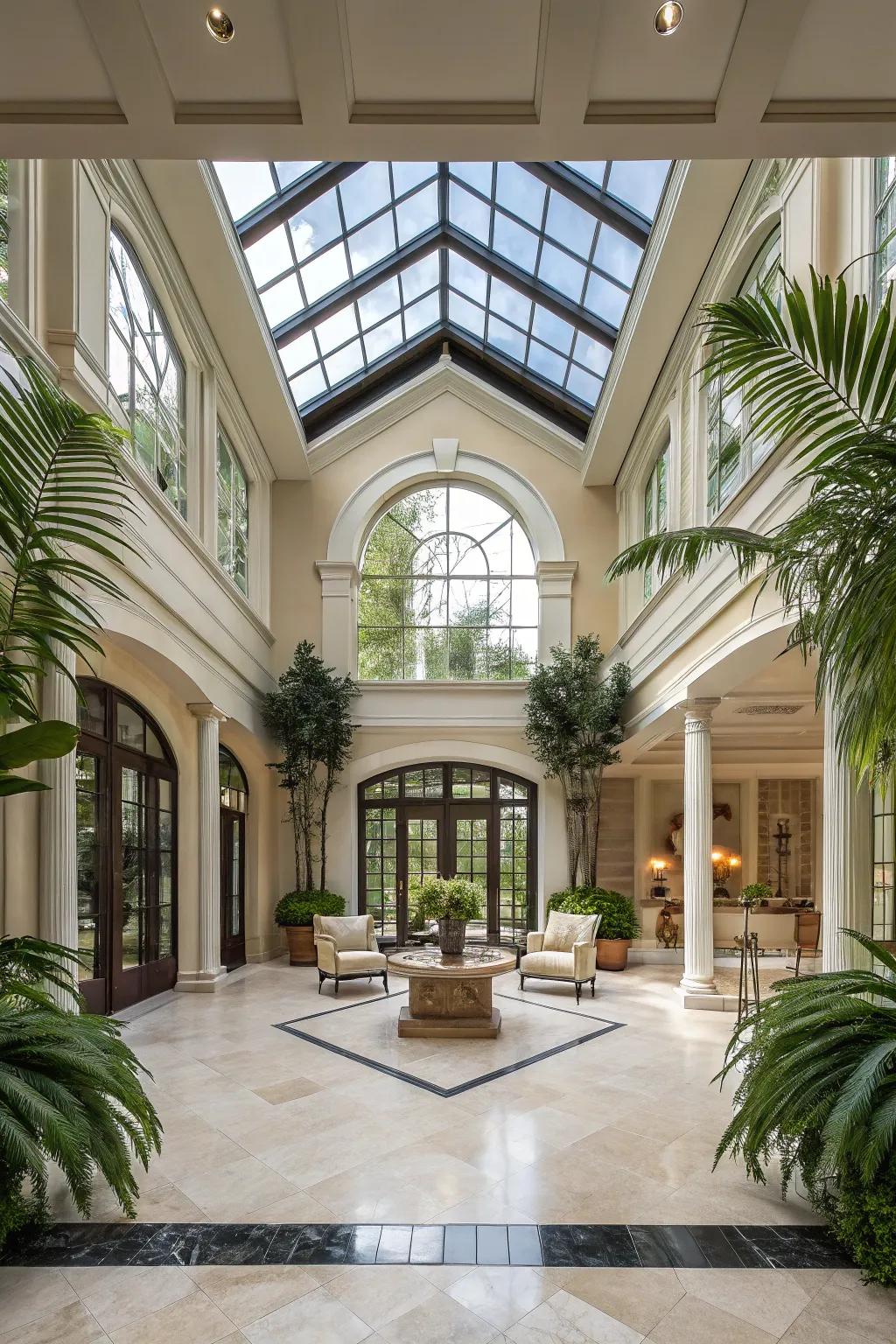 An atrium designed to be the stunning centerpiece of the home.