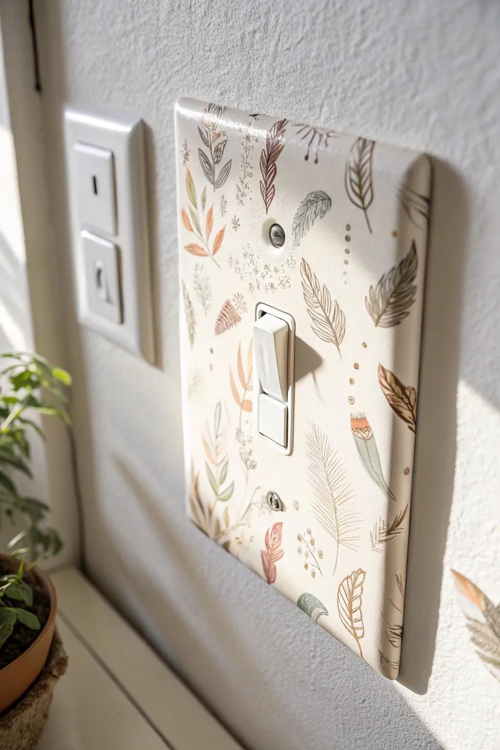 Turn on the charm with every switch flip – a touch of art in unexpected places.