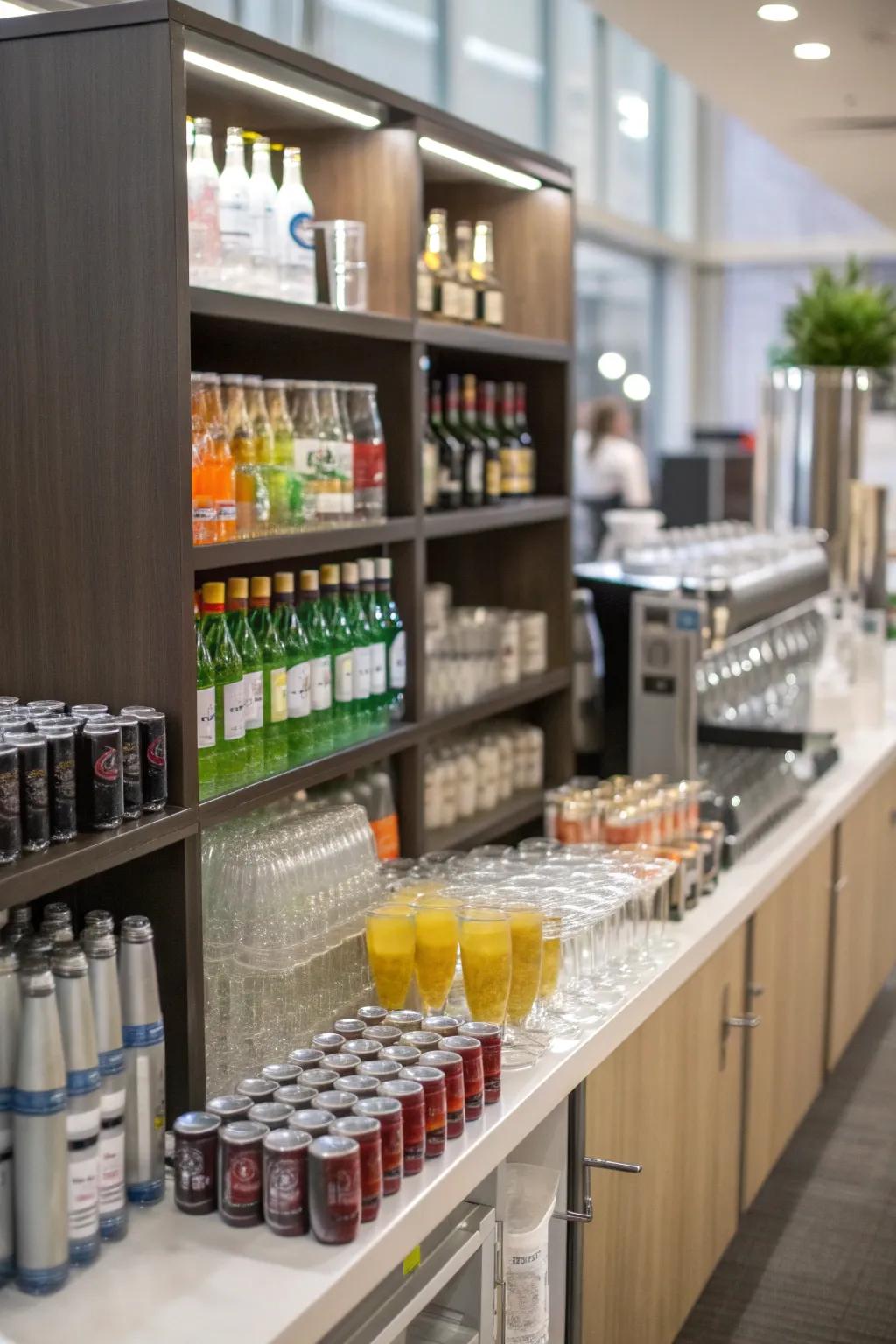 Convenient drink station for an uninterrupted game night.