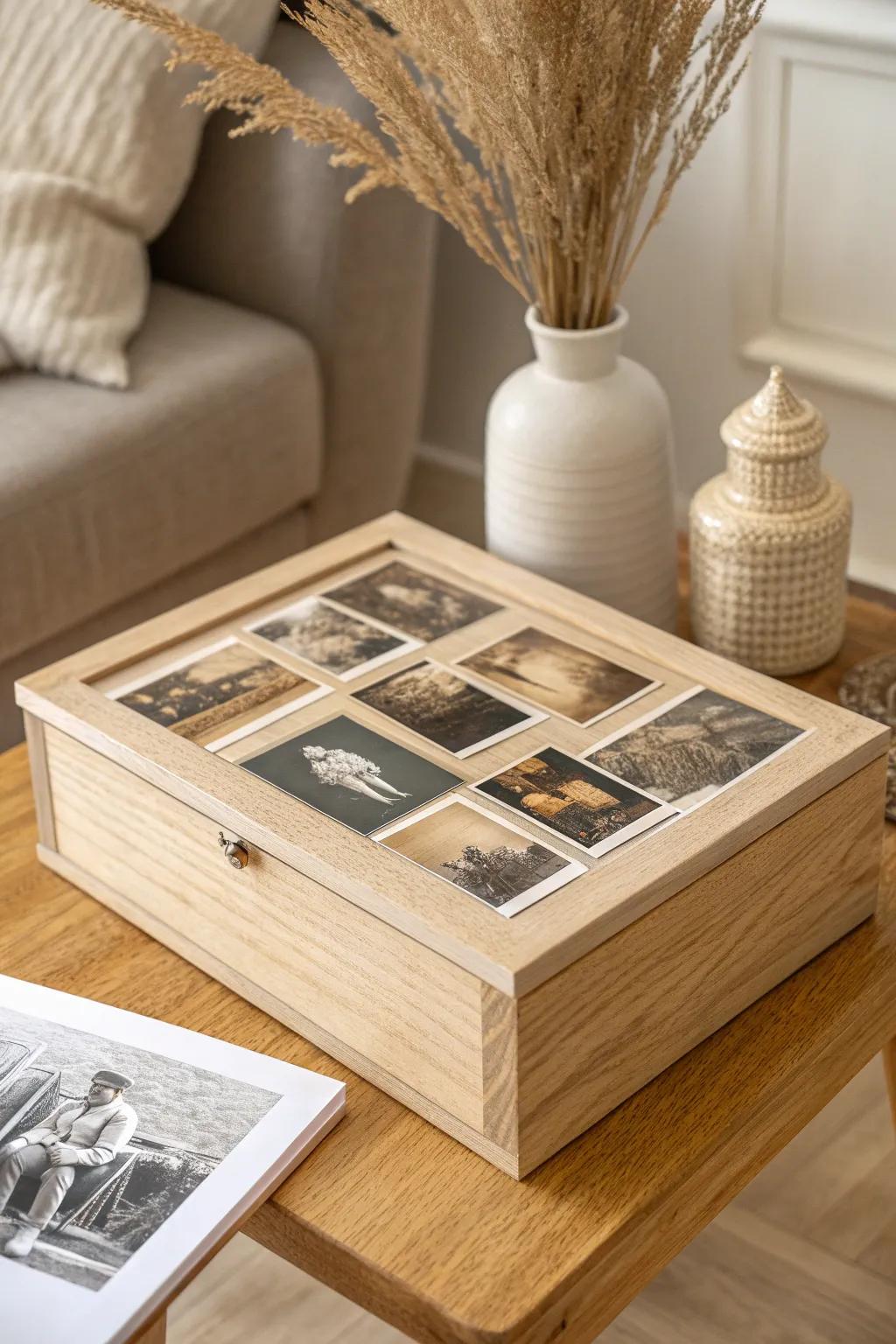 Craft memories into a keepsake with this elegant photo collage box – where simplicity meets heartfelt nostalgia.