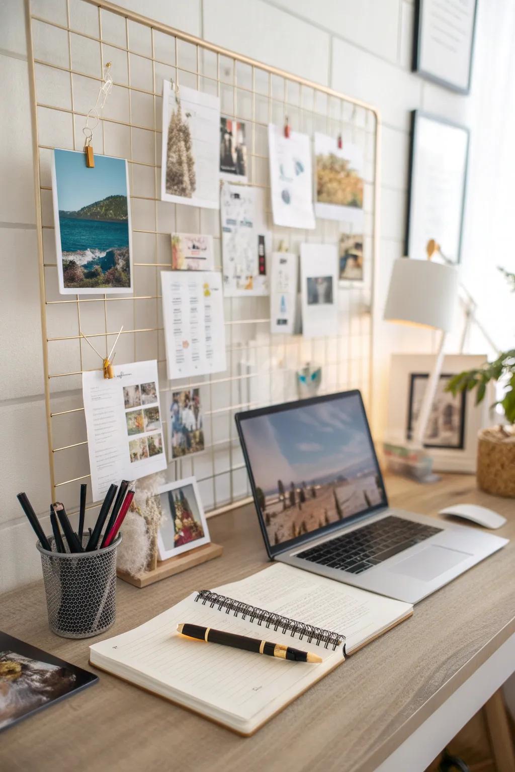 A vision board station fosters motivation and teamwork.