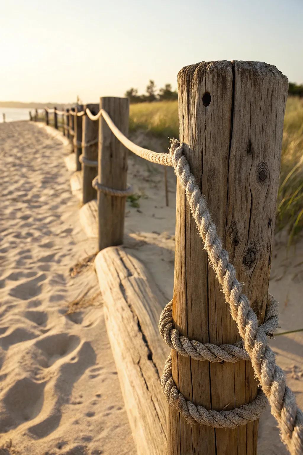 Create a beach-inspired privacy fence with driftwood elegance.