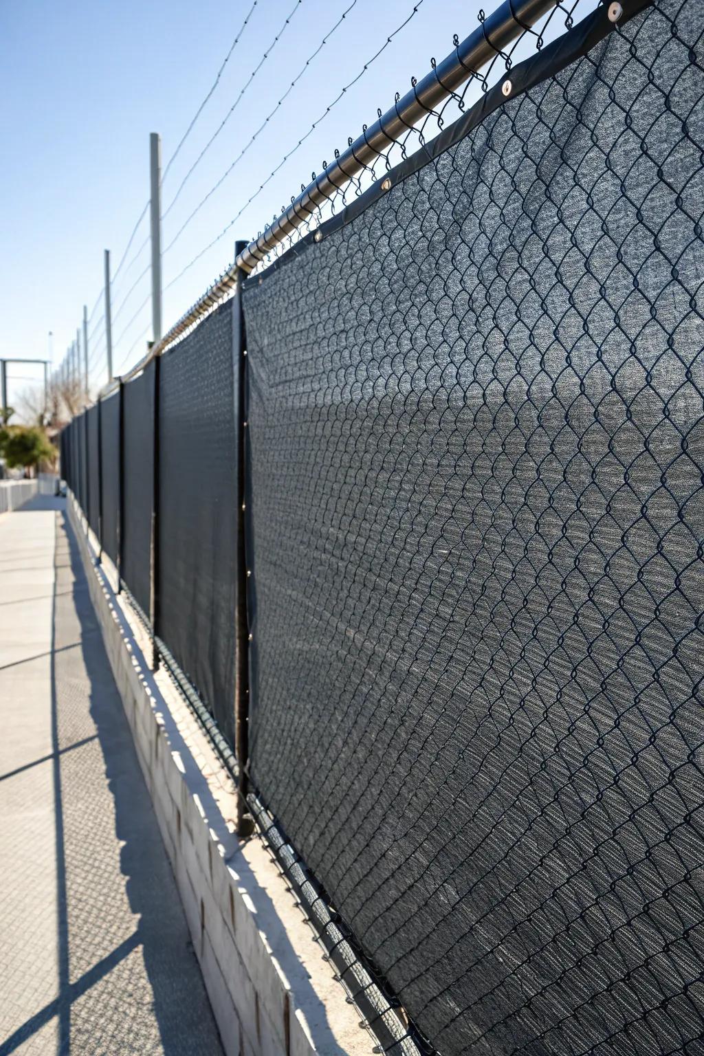 Transform your fence with a sleek privacy mesh screen for a modern, stylish look.