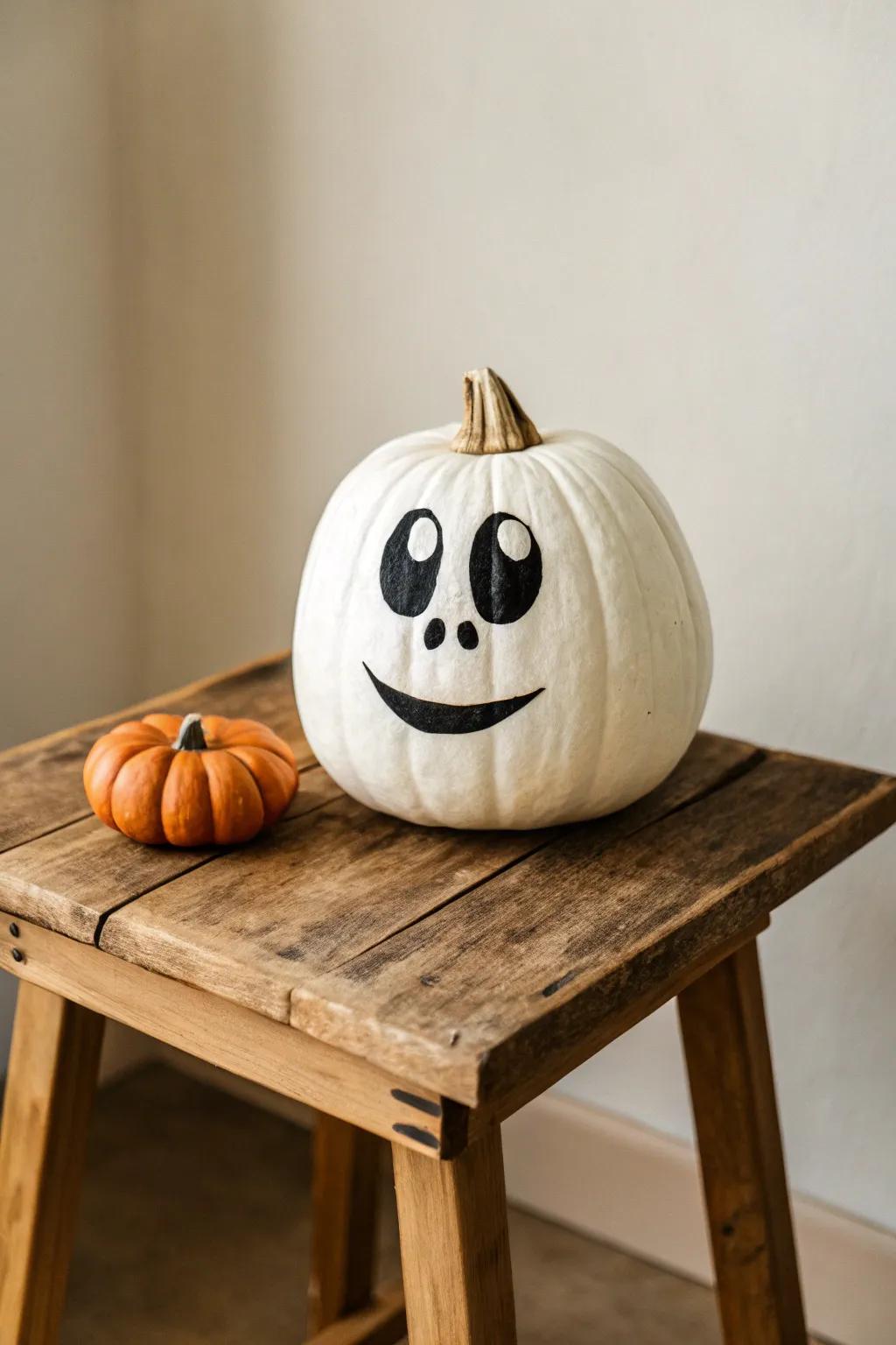 Peek-a-Boo Pumpkin: A playful twist on tradition with minimalist charm.