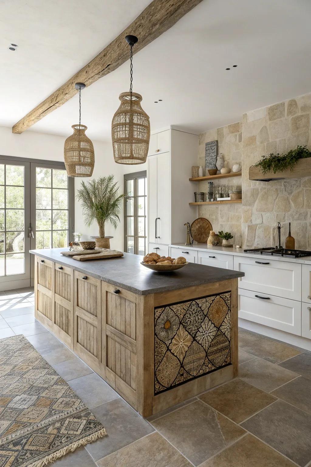 Elevate your kitchen with the timeless beauty of natural stone tiles, where rustic elegance meets minimalist design.