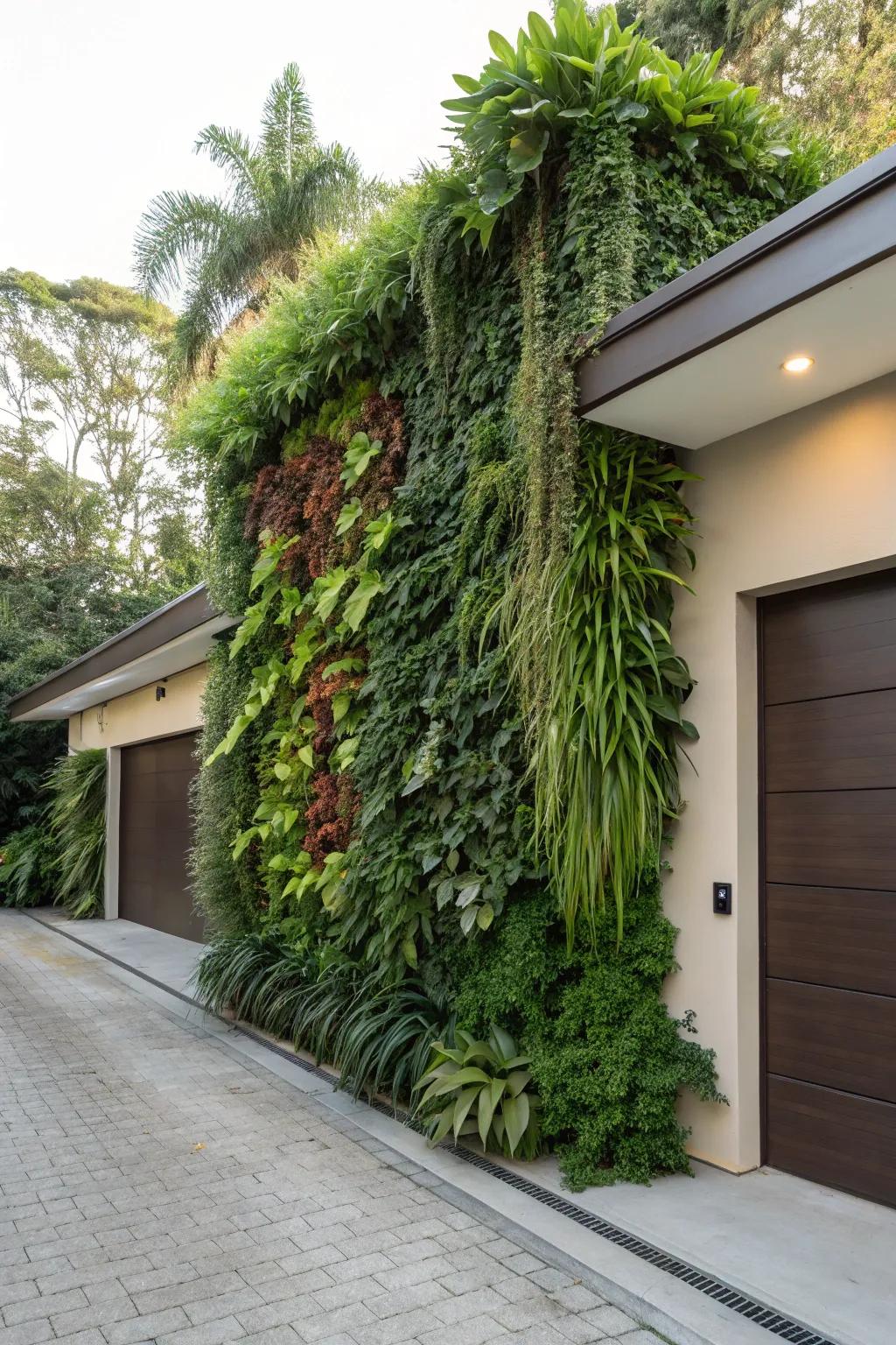 Vertical gardens offer lush greenery in compact spaces.