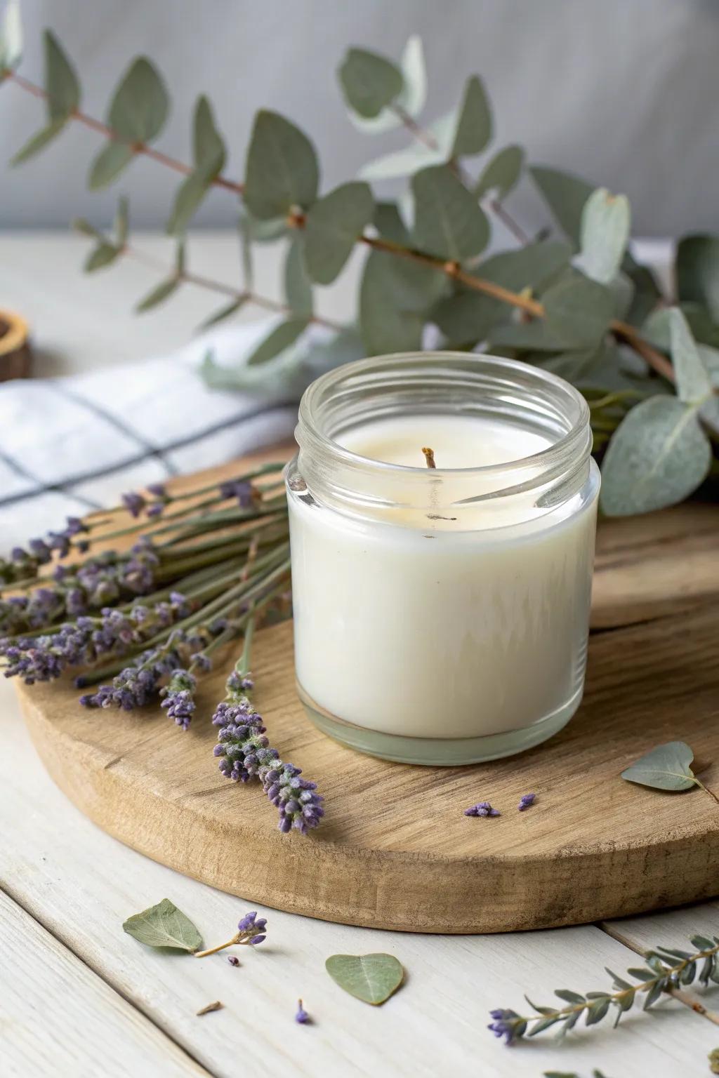 Handmade Serenity: A perfect DIY candle gift for teachers, blending simplicity with a touch of natural elegance.