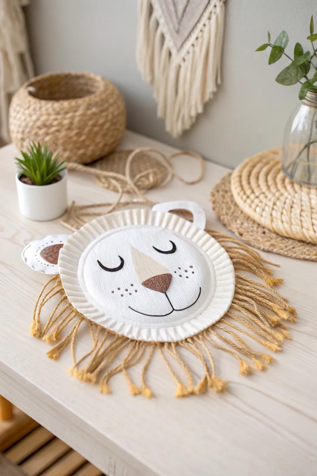 Unleash your creativity with this charming lion mask, blending minimalism with a boho flair. Perfect for playful adventures!