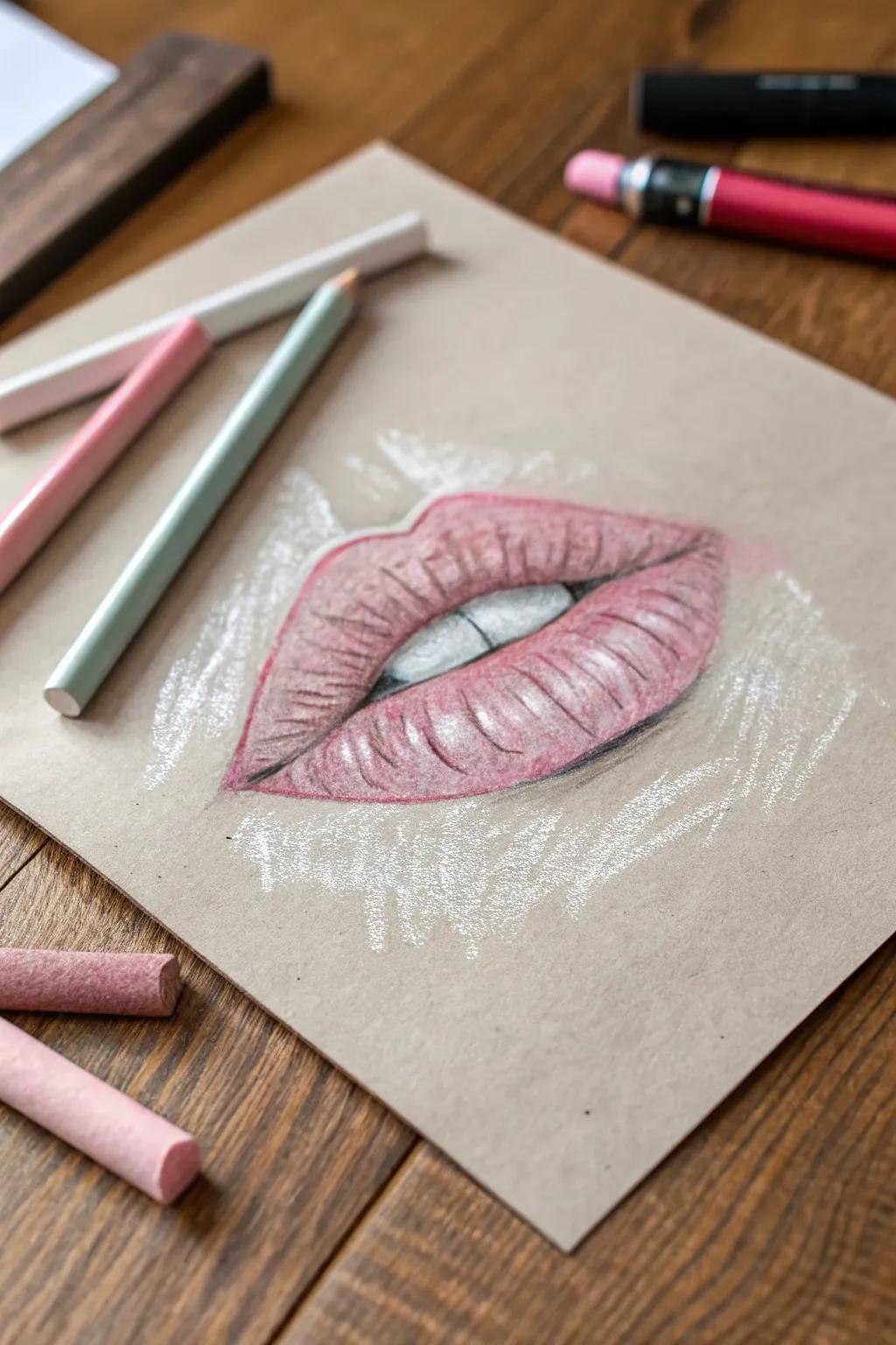 Explore the artistry of lips with unique materials—where simplicity meets natural beauty.