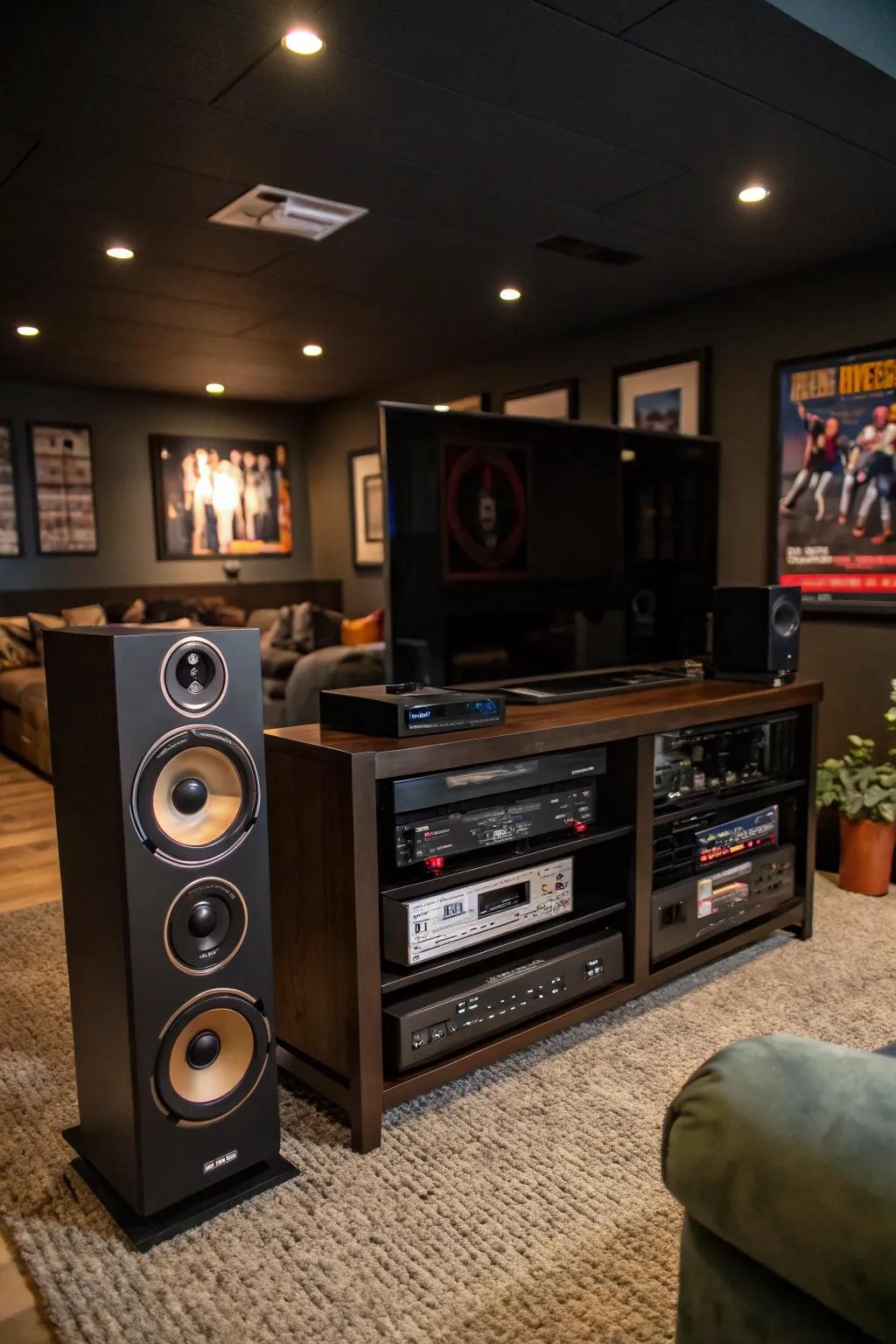 Surround sound amplifies the gaming experience.