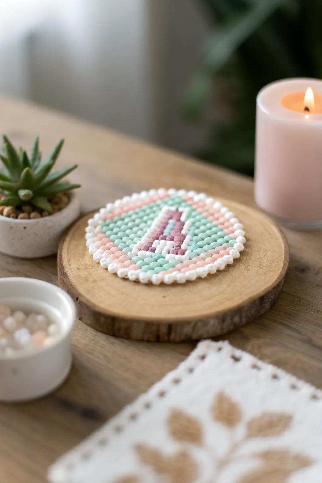 Add a touch of personalized charm to your space with bespoke perler bead creations.
