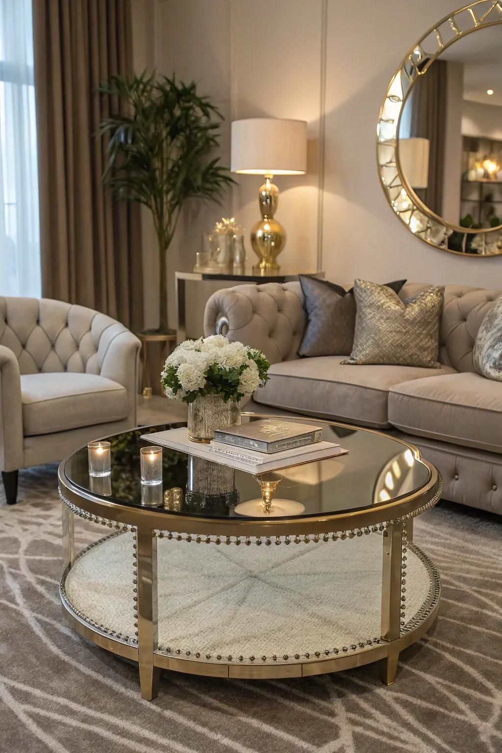 Explore different shapes to highlight your mirror table's versatility.